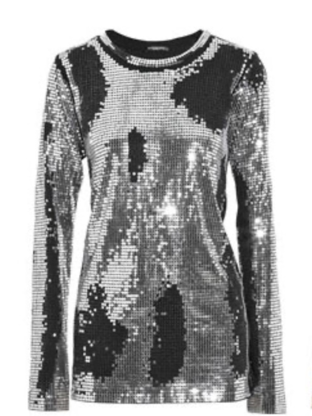 Balmain Black/Silver Sequin Top A/W 2010 Size 38